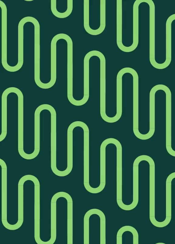 Green curved vertical lines pattern on a dark teal background forming a repeating design.
