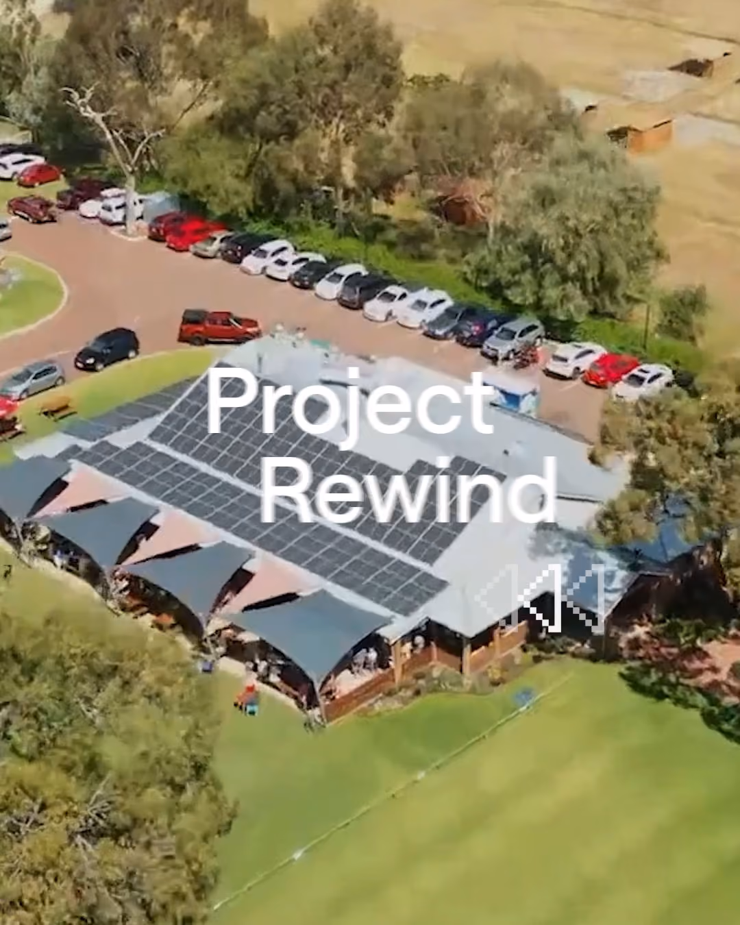 Aerial view of The Henley Brook venue with Project Rewind title treatment.