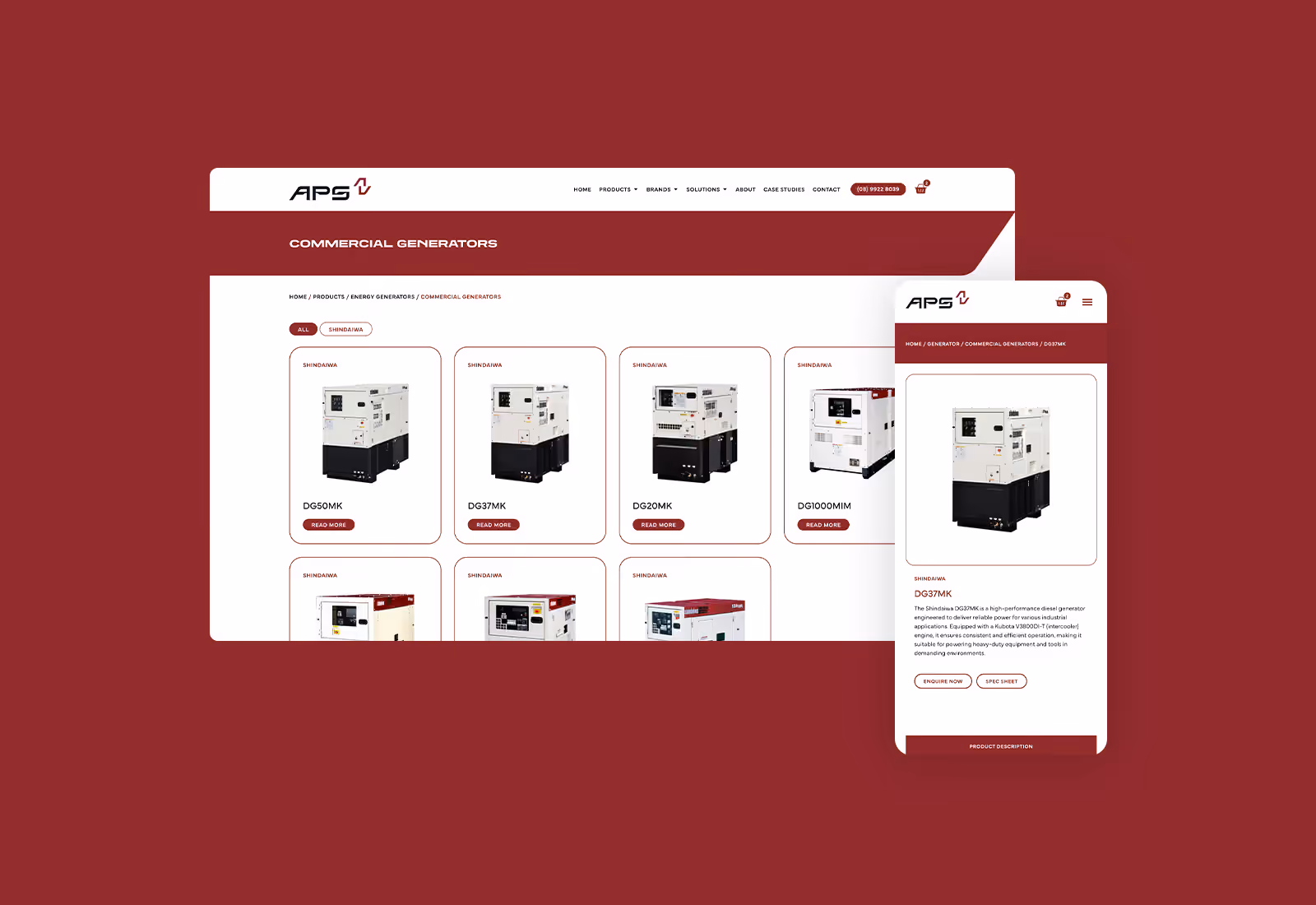 The APS Power website, designed and built in Webflow by Four Stripes.