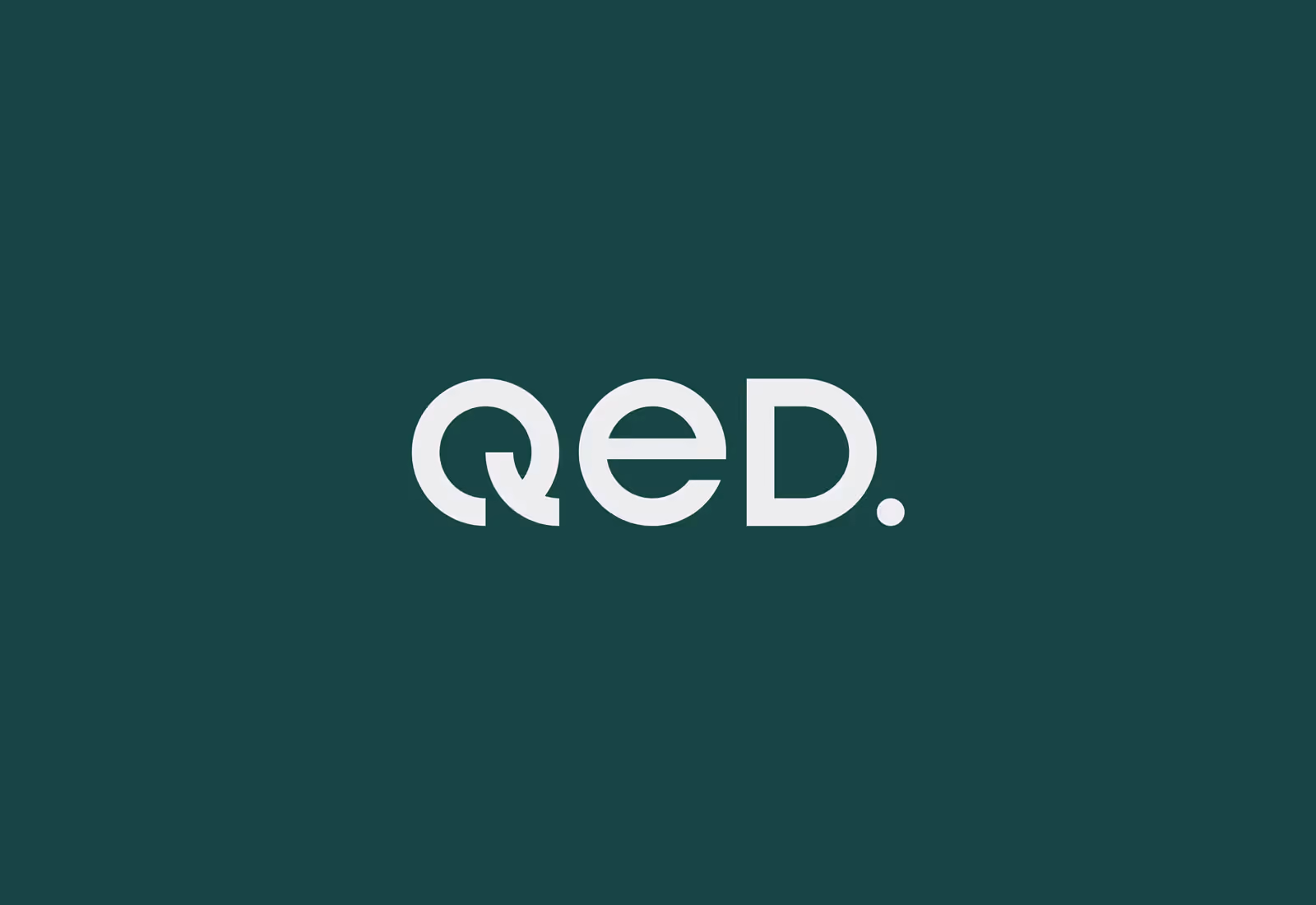 Brand identity for QED, developed by Four Stripes.