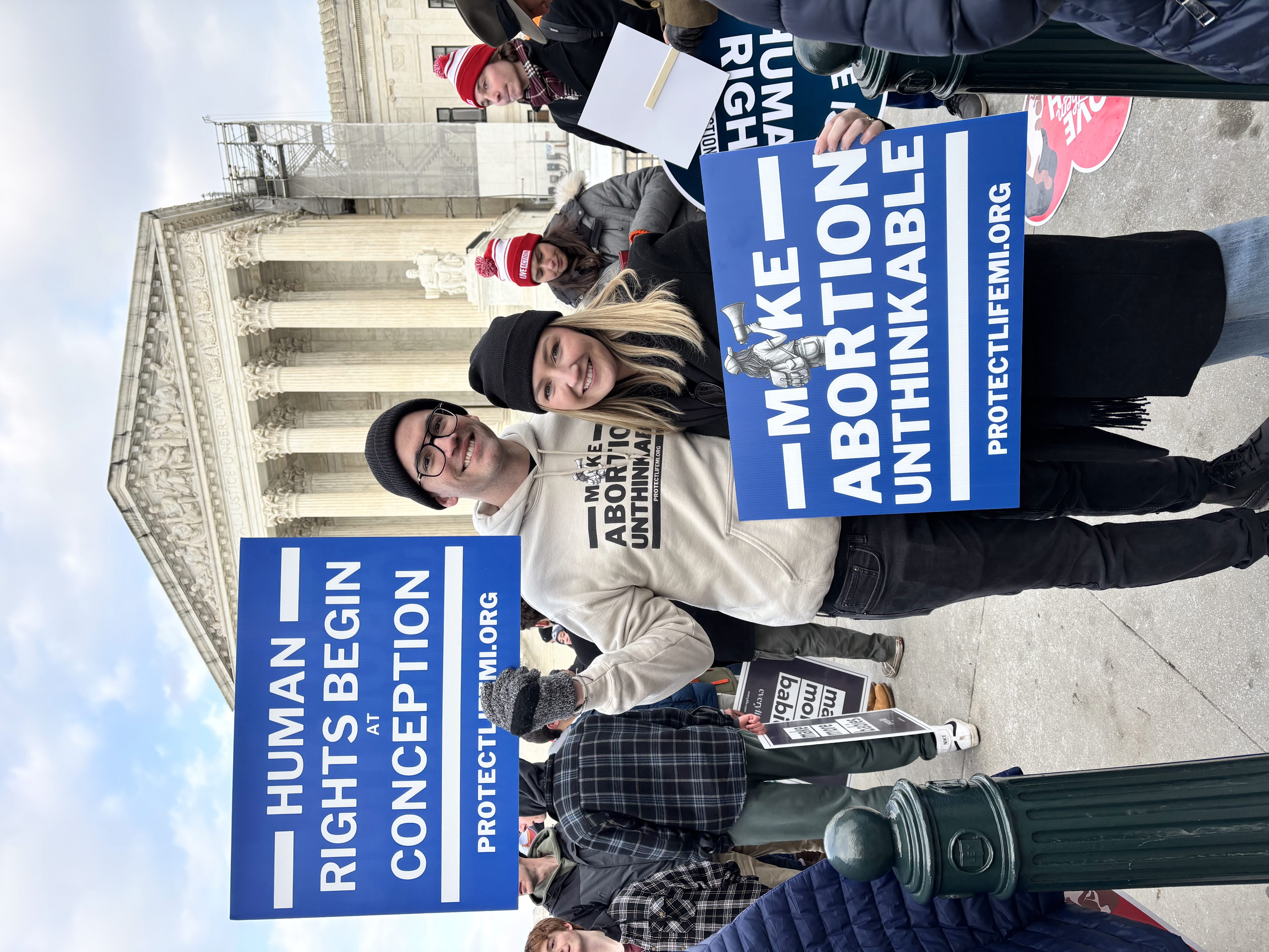 Trevor doing pro-life outreach with Protect Life Michigan