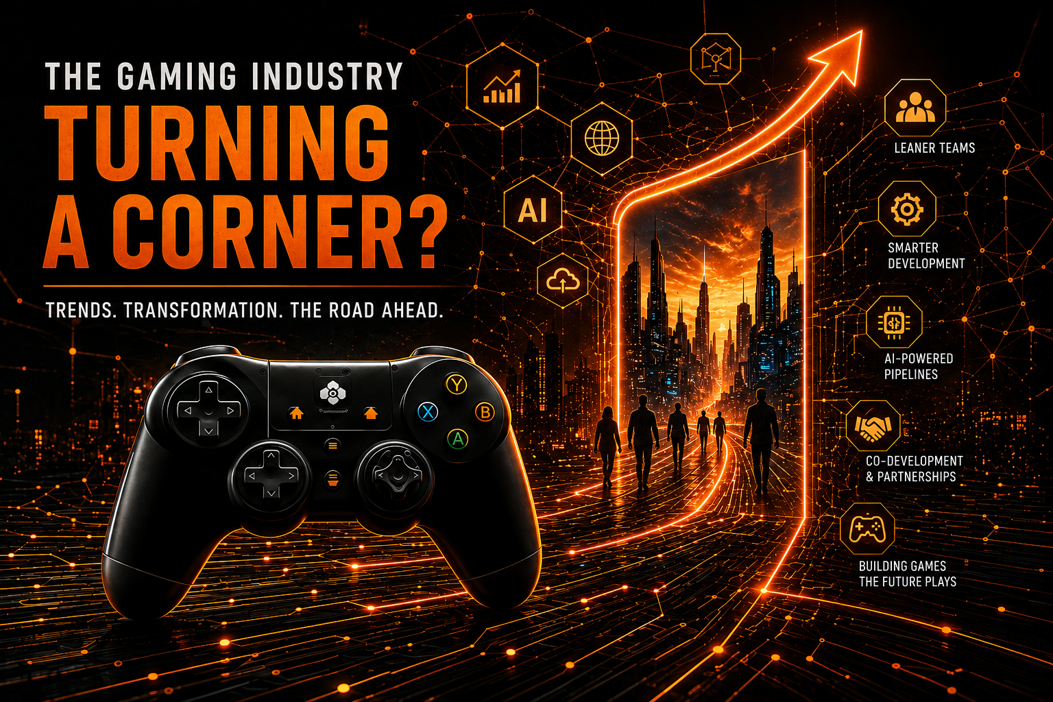 Gaming industry recovery and growth trends illustration