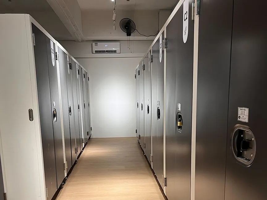 Enclosed self storage locker units at Spaceship