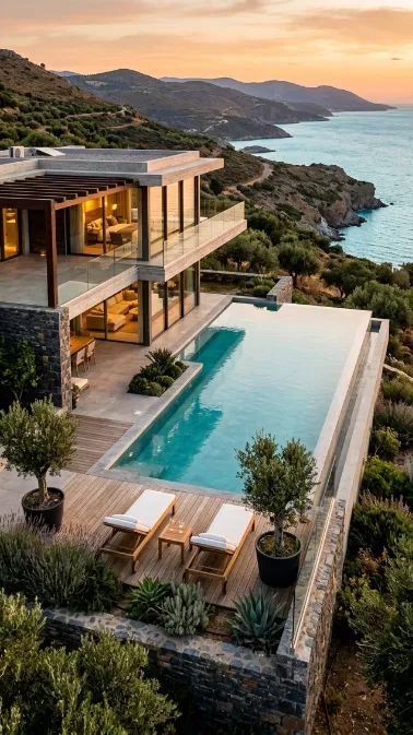 Private estate with pool overlooking the coast