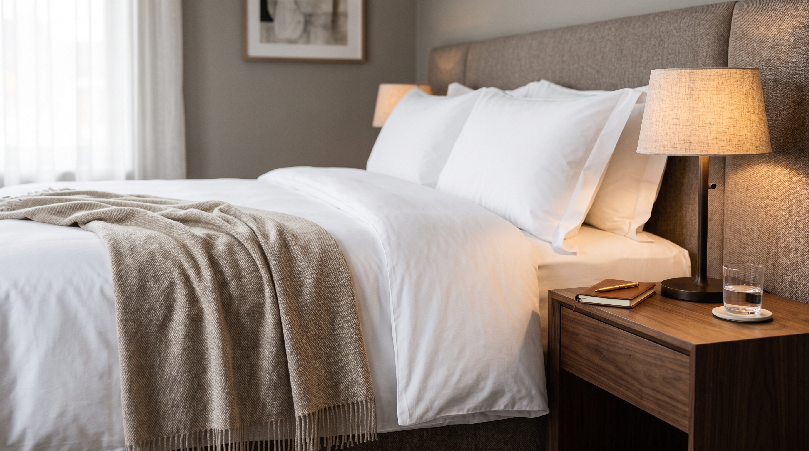 Club suite with crisp linens