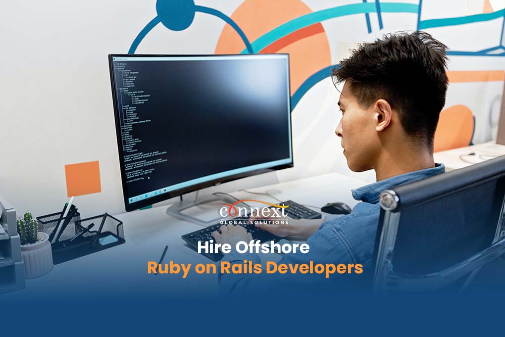 Hire Offshore Ruby on Rails Developers web developer coding using computer in office
