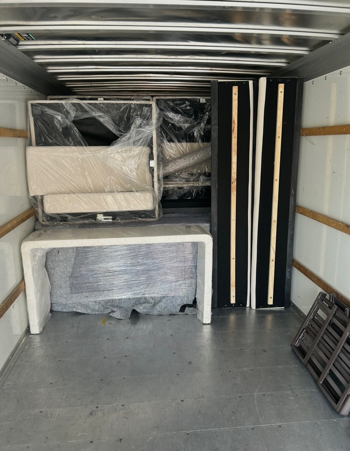 Furniture loaded and protected during a move