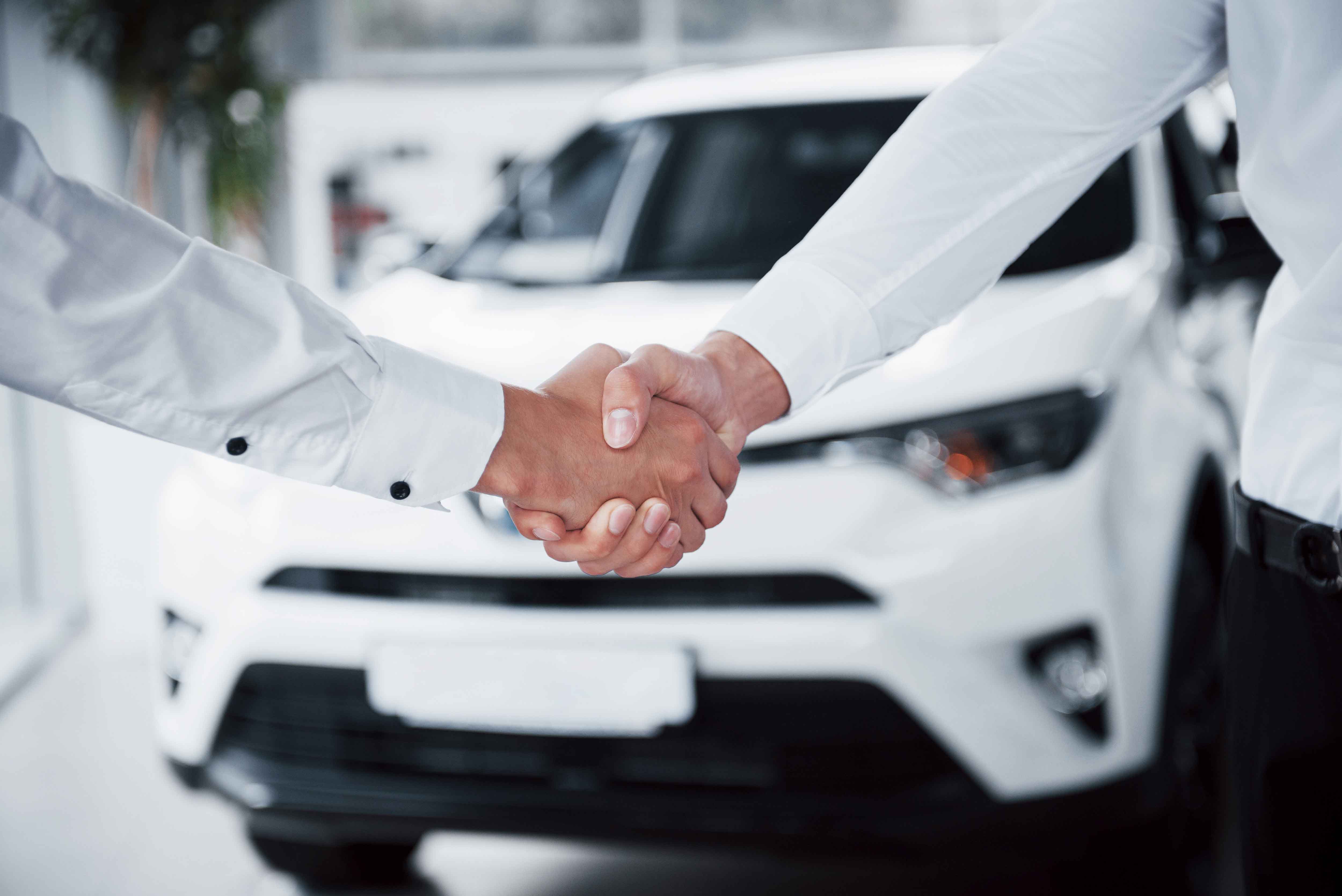 Vehicles in a dealership showroom