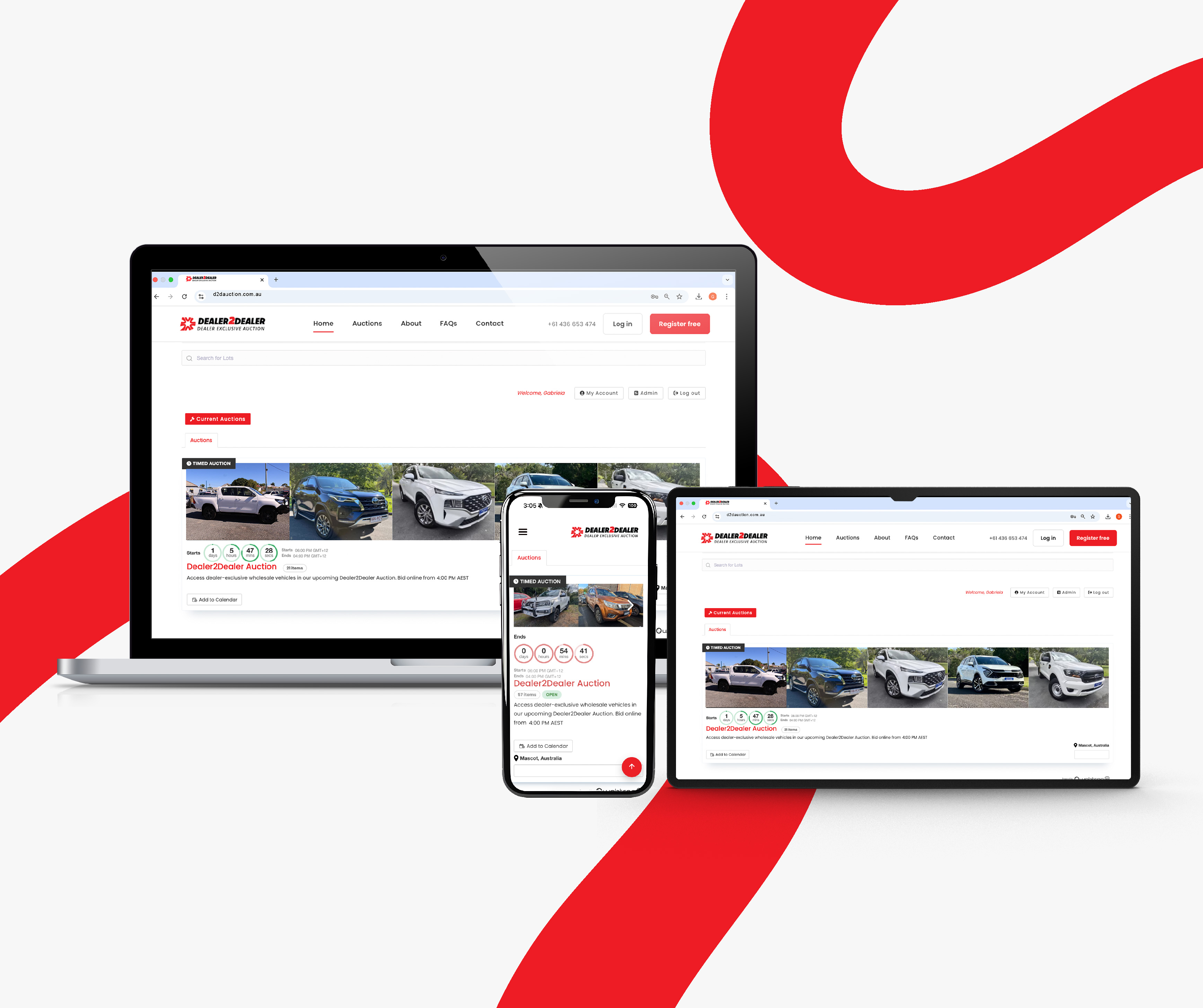 Vehicles in a dealership showroom