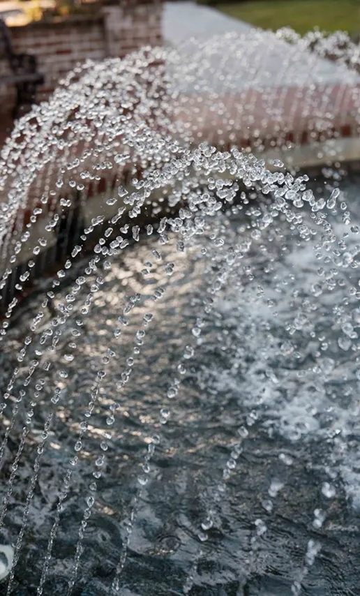 Arcing fountain streams over a pool in Walterboro