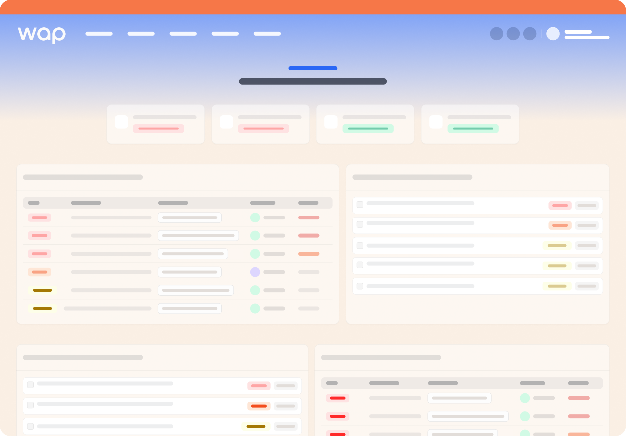 Tableau de bord WAP Connect