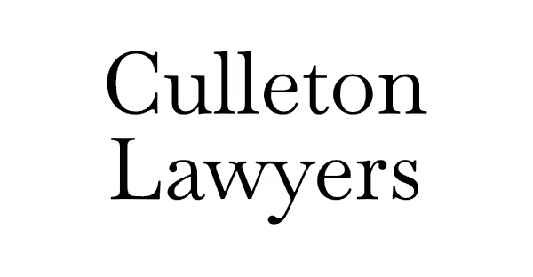 Text reading Culleton Lawyers in black serif font on a transparent background.