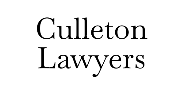 Text reading Culleton Lawyers in black serif font on a transparent background.
