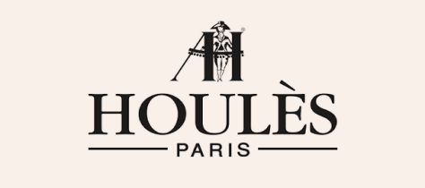 Houlès Paris logo with stylized letters and a figure integrated in the design.