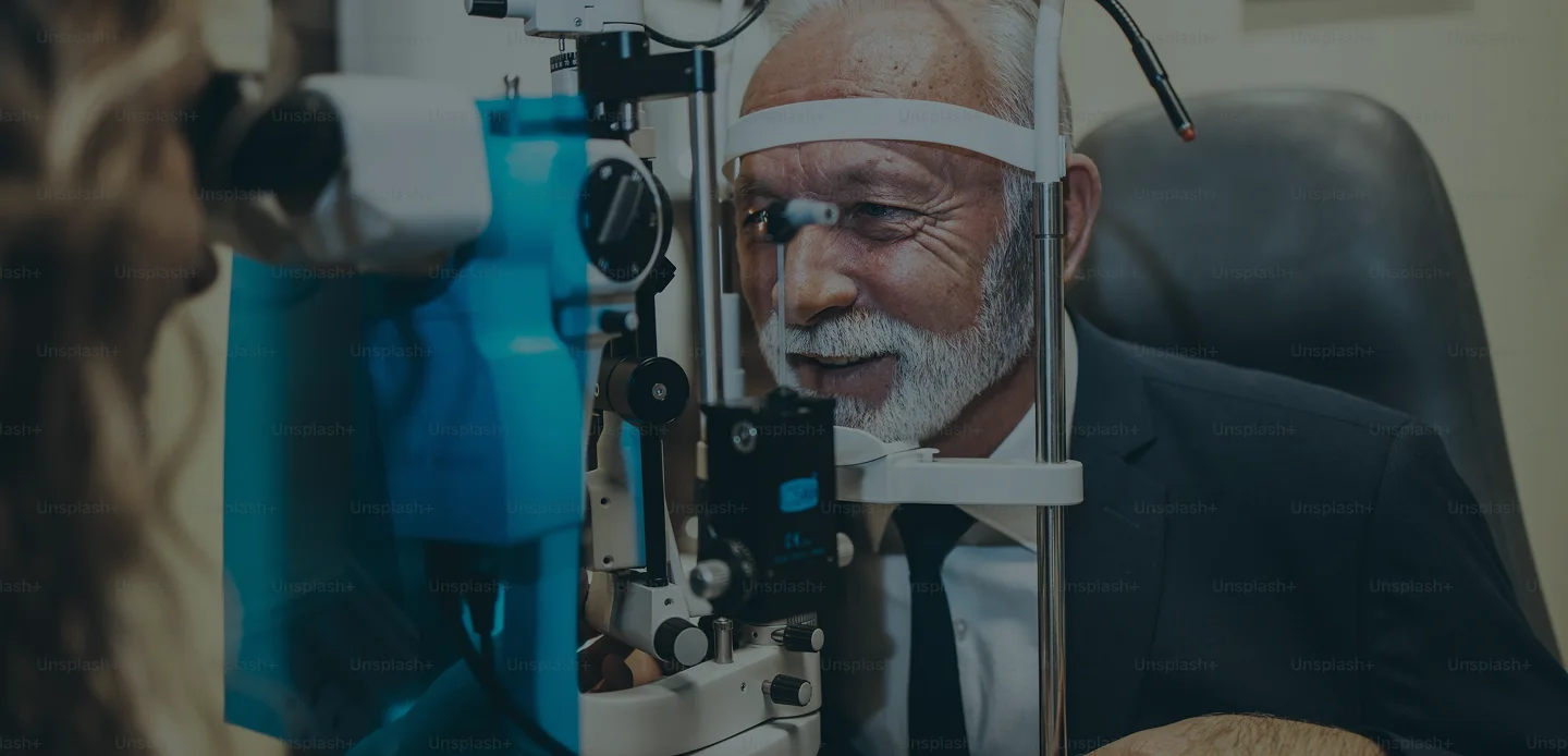 Optometrist carrying out a structured dry eye workup