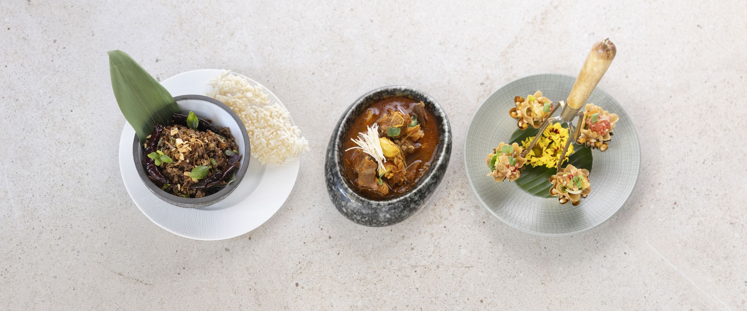 Anaalā Lanna menu dishes from above