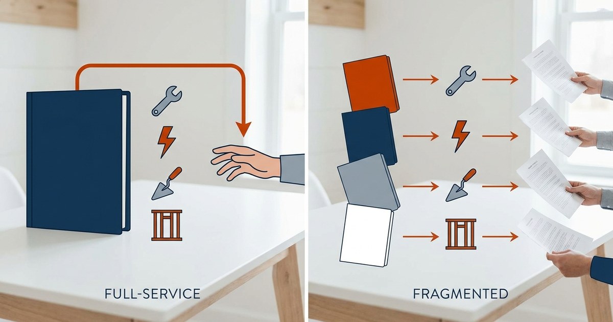 Single warranty document covering all trades vs. multiple separate subcontractor warranties