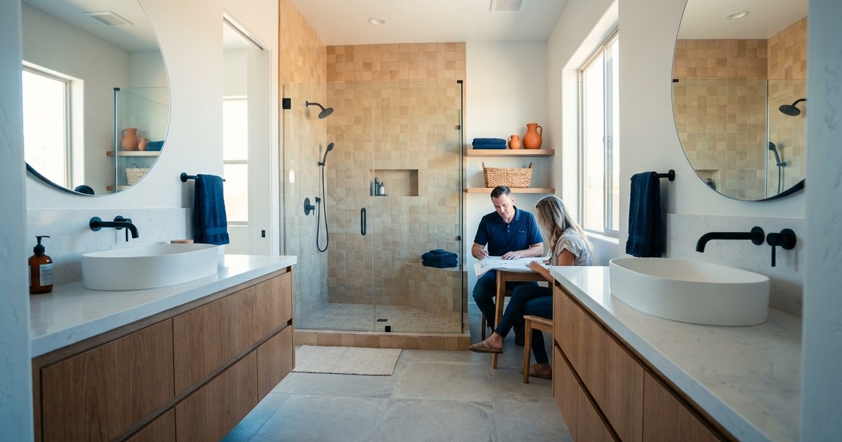 Master bathroom remodel completed by LJ Builders in Chandler, AZ
