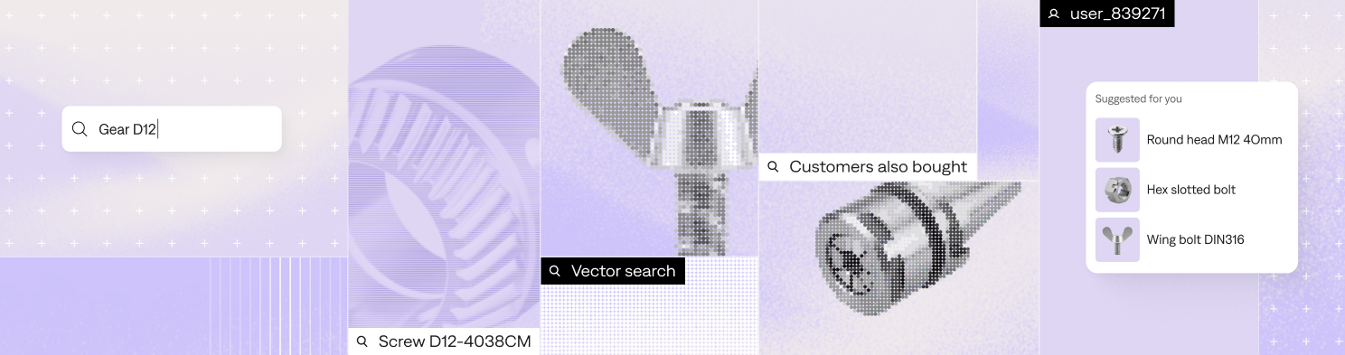 Search for Gear D12 in a shop for industrial parts, with vector search results and recommended bolts