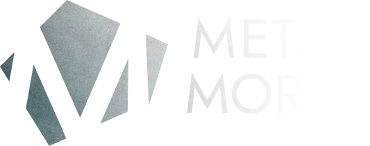 A textured logo of MetalMorph
