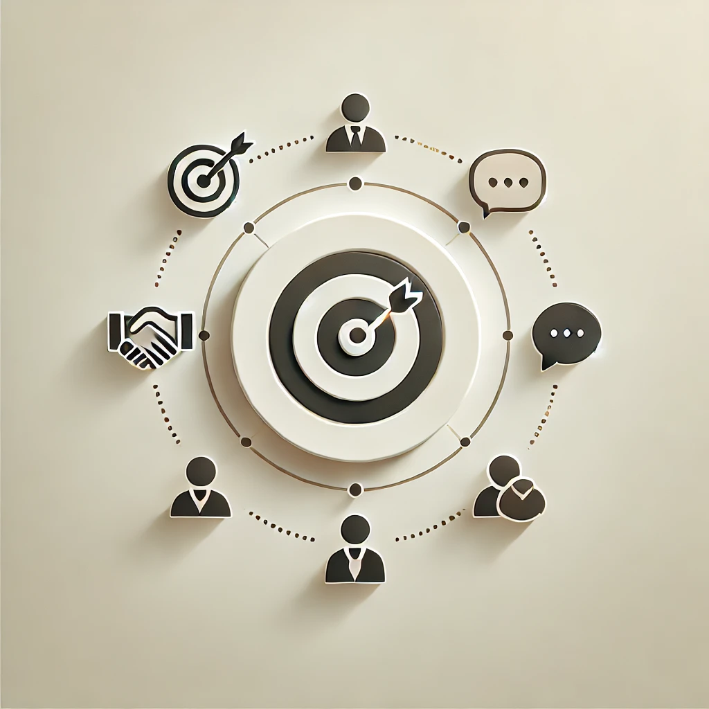 An illustrated guide showing seven steps for connecting with and understanding a target audience in a meaningful way.