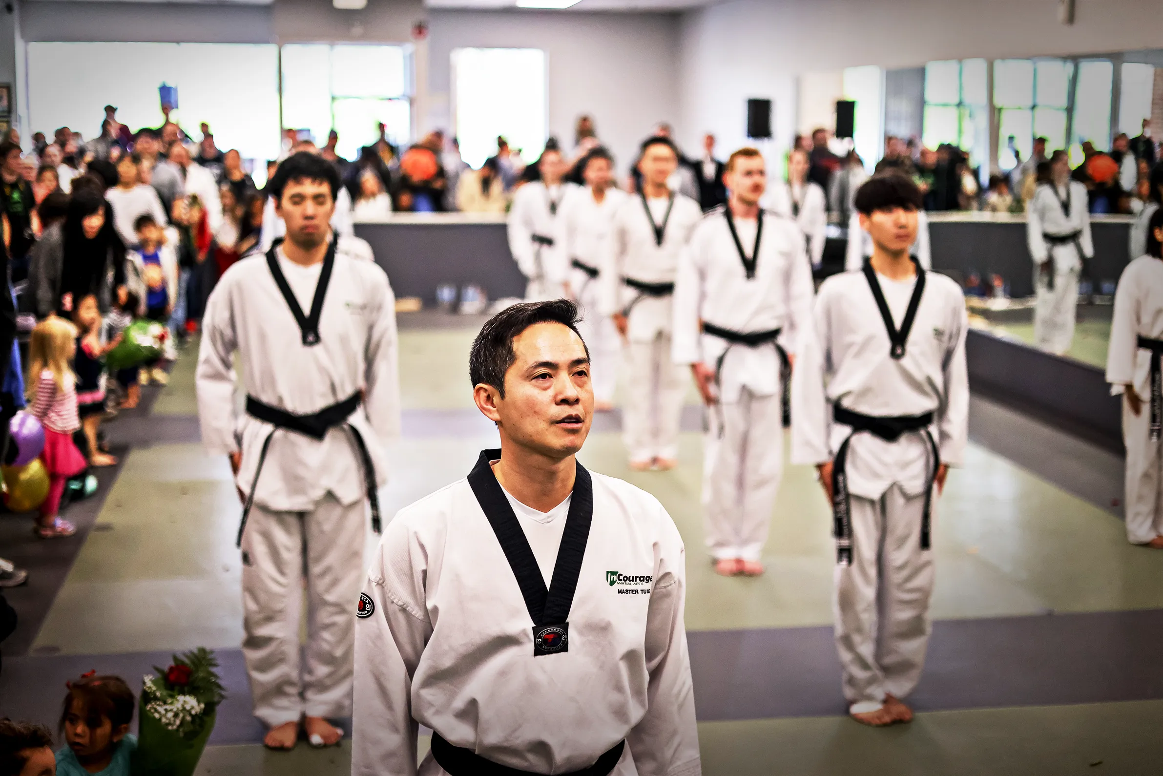 InCourage Martial Arts instructor bowing in at the start of class