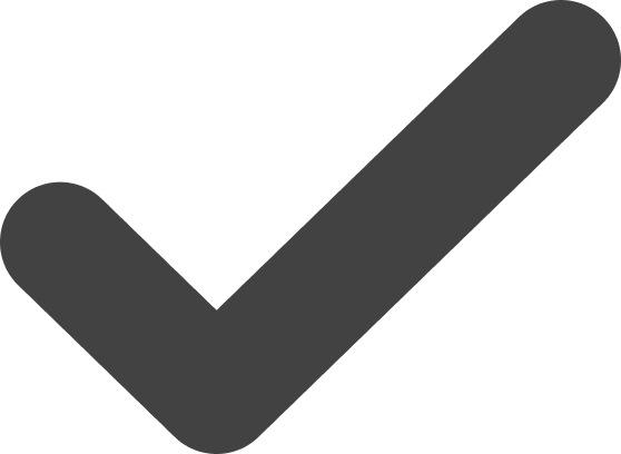 Simple dark gray check mark icon on a transparent background.