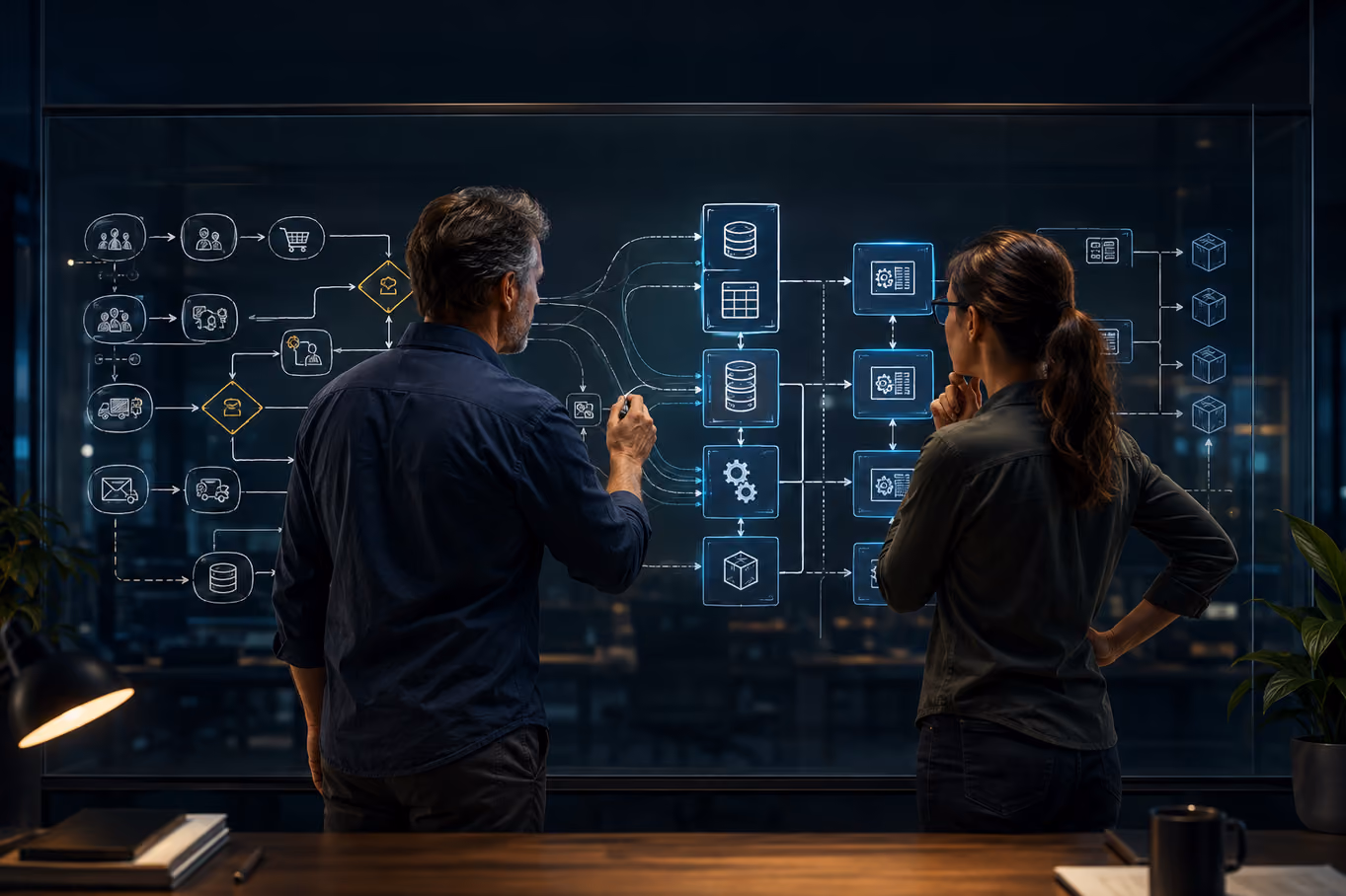 Business and software specialists turning a mapped process into an adaptable application.