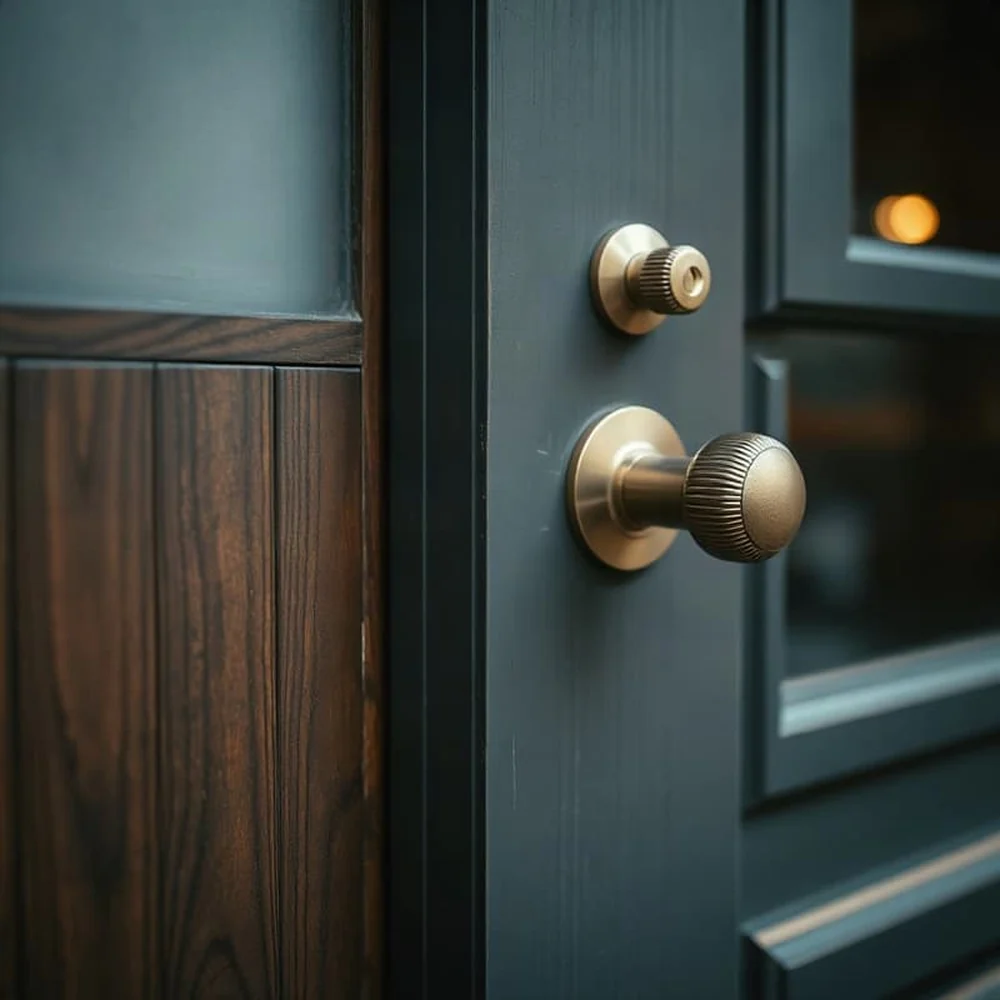 Detail of high-end architectural door hardware