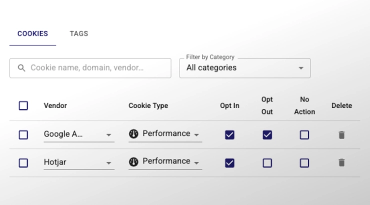 Cookies settings