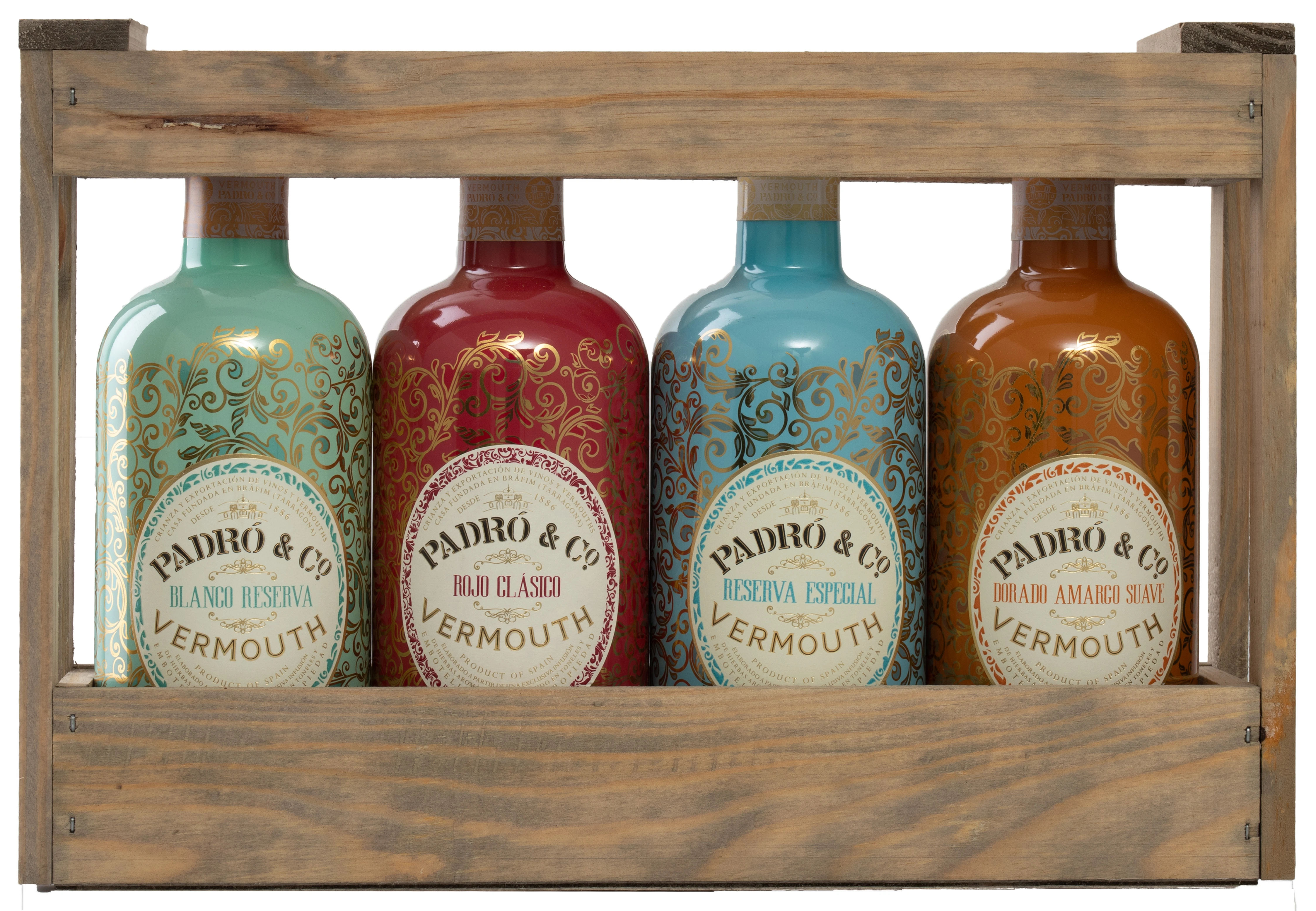 Padró & Co. Vermouth Houten kist 4 flessen