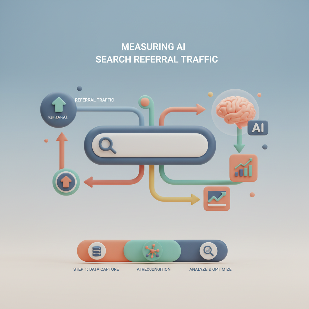3D render of layered filter trays visualizing how to measure AI search referral traffic