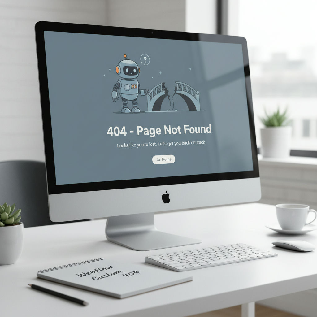 Illustration for How to Set Up a Custom 404 Page in Webflow (Step by Step)