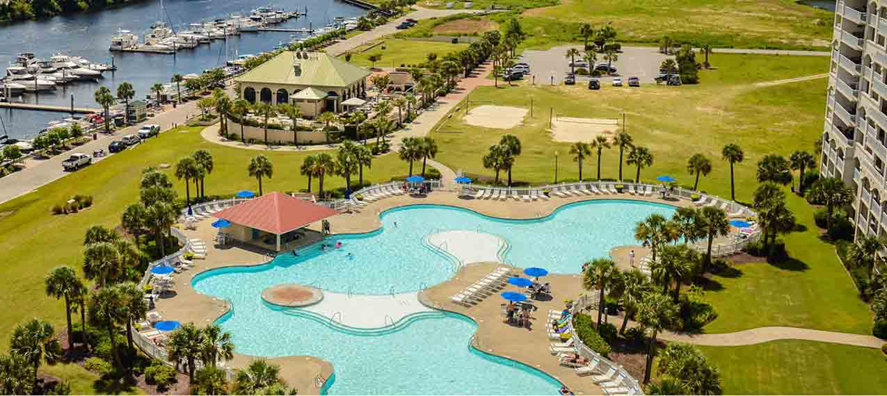 Aerial view of pool