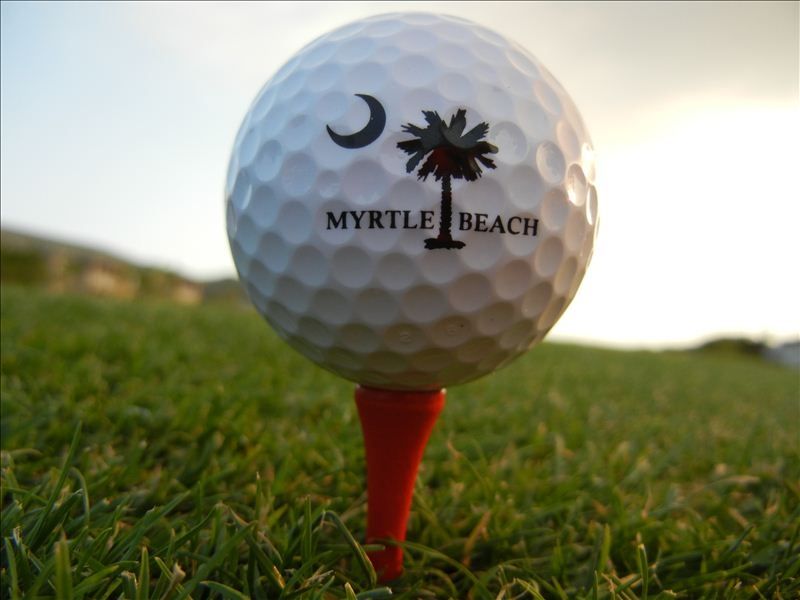Myrtle Beach golf ball on tee