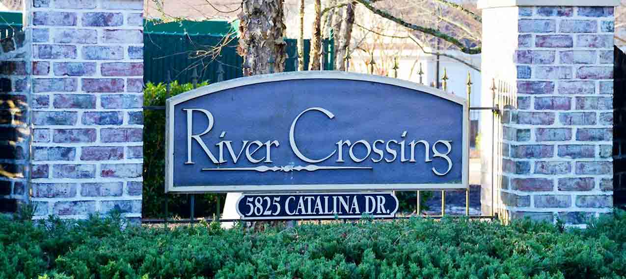 River Crossing sign