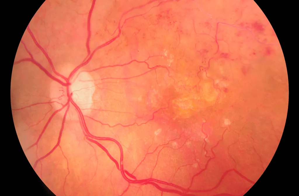Retinal vein occlusion condition illustration
