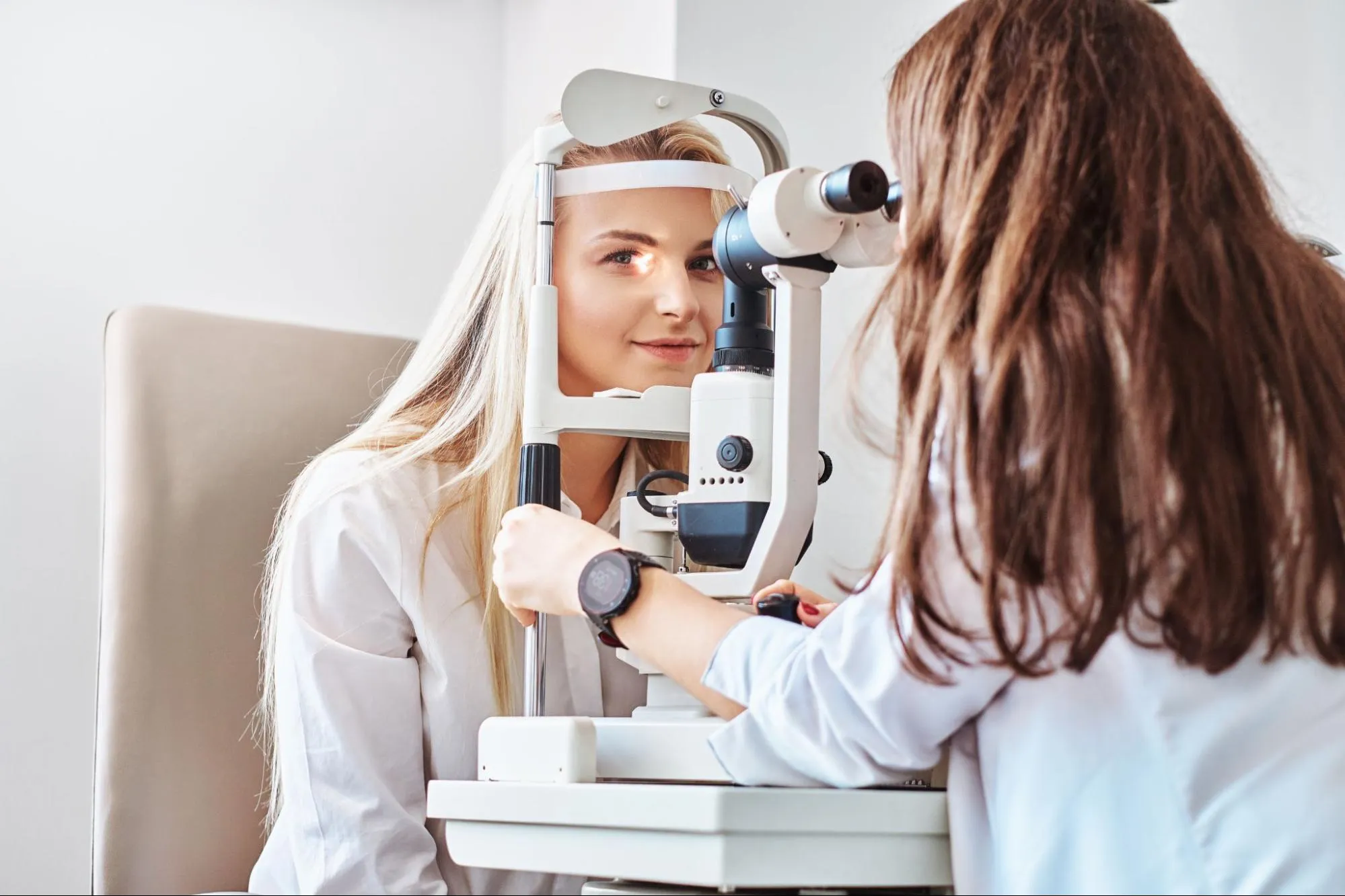 Slit lamp examination of the eye