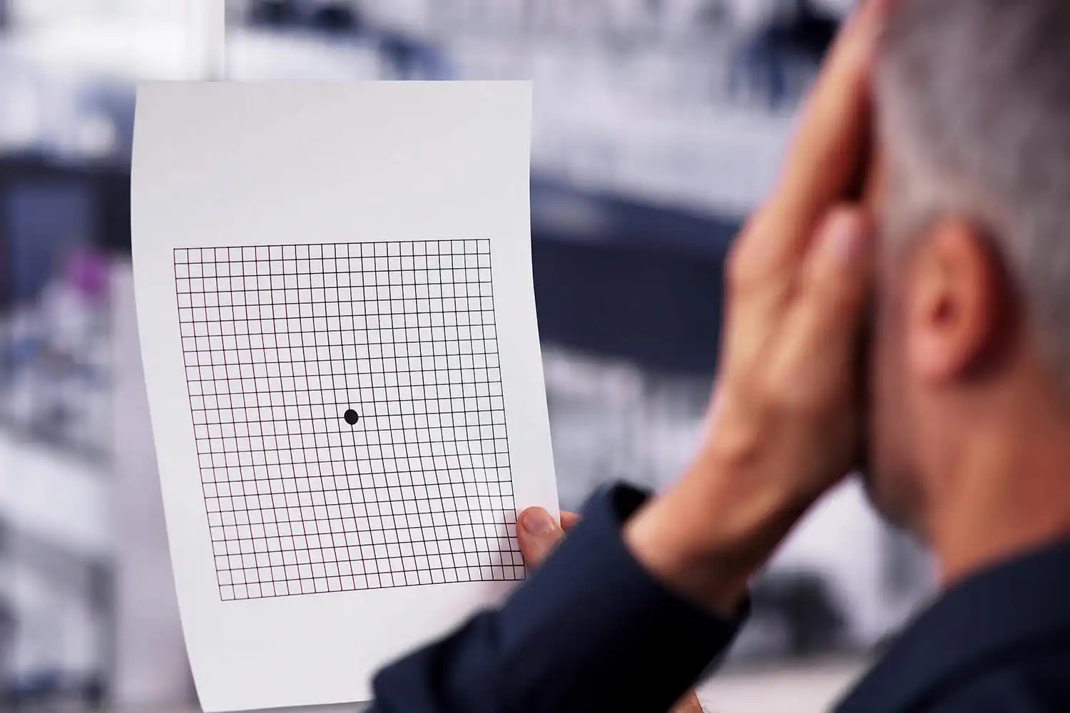 Amsler grid used to monitor macular distortion
