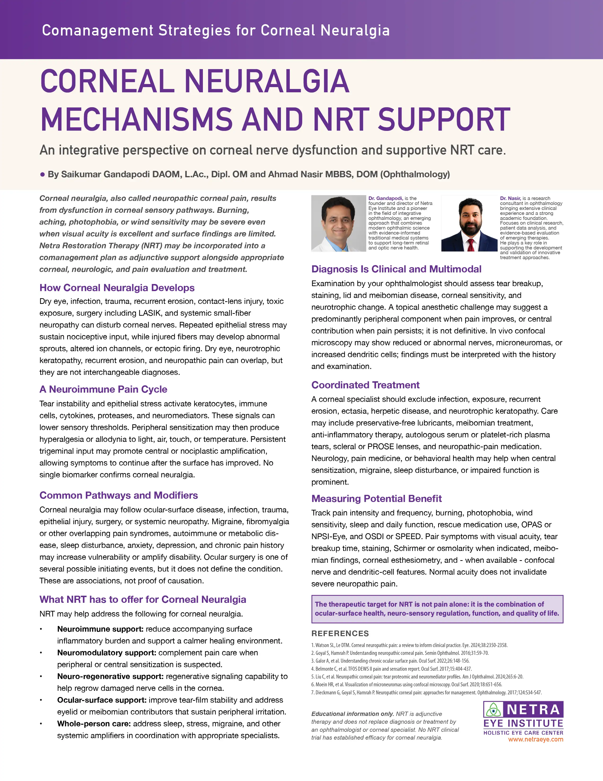 Netra Eye Institute Corneal Neuralgia patient article cover