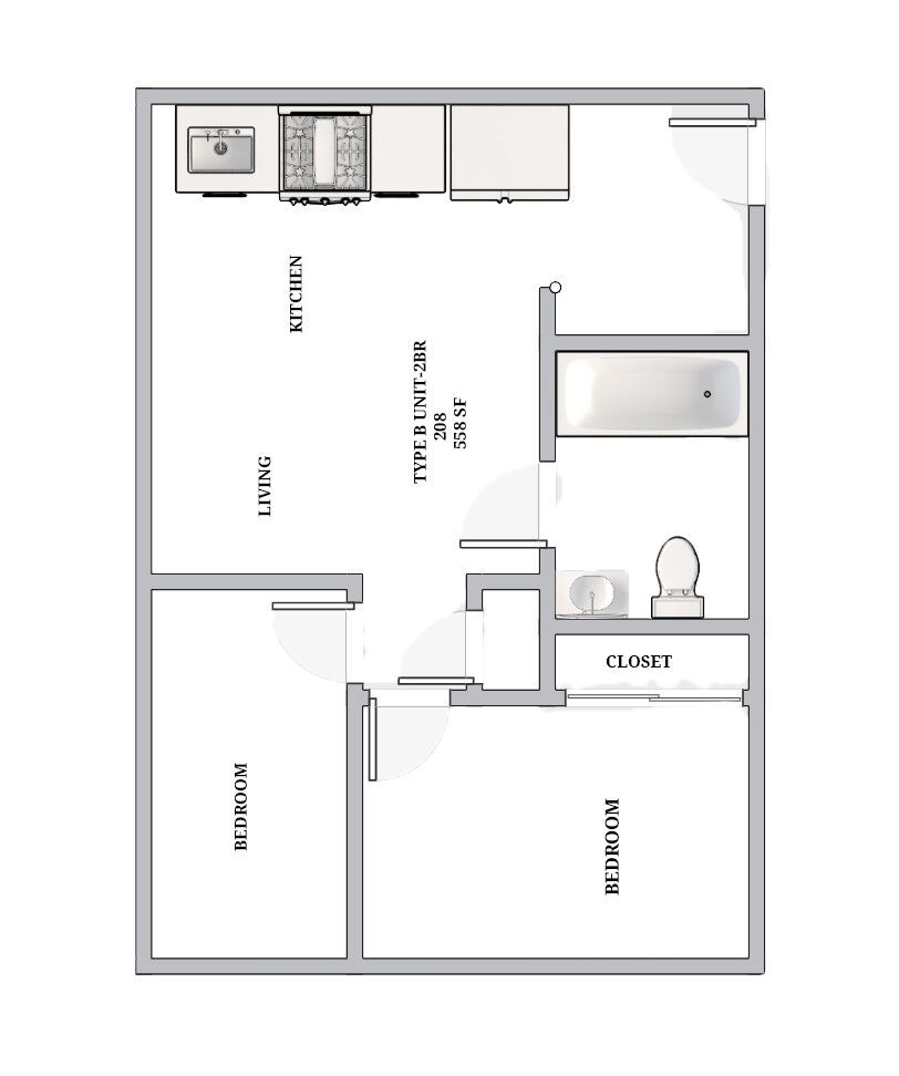 2BD, 1BTH