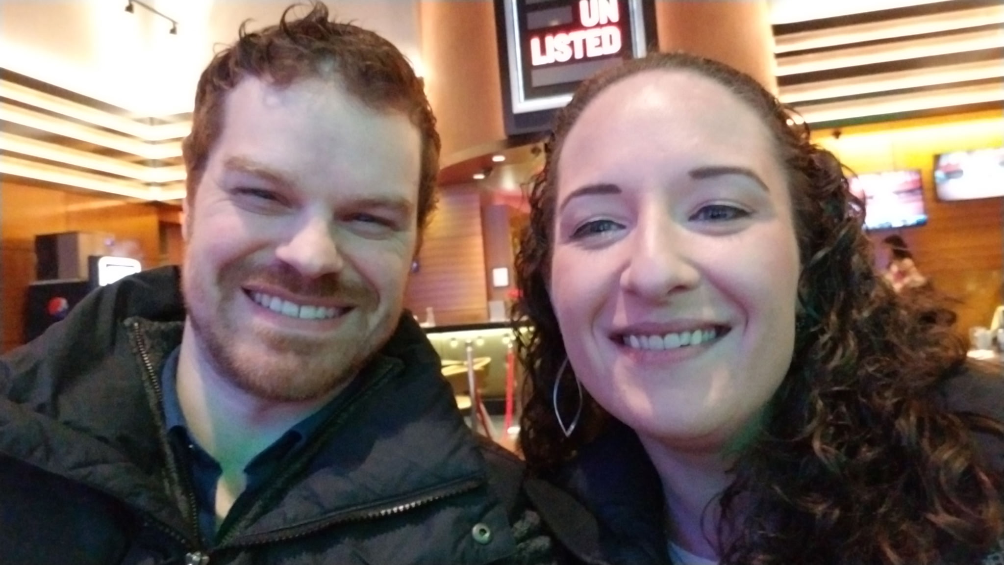 Richard and Kimberley dining with family at Hard Rock casino restaurant 2016