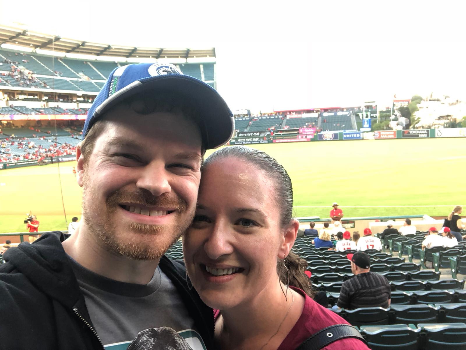 Richard and Kimberley at Los Angeles Angels game 2019