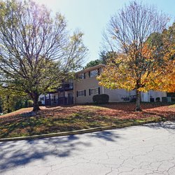 road and apartment building