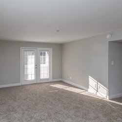Living room area with walkout patio