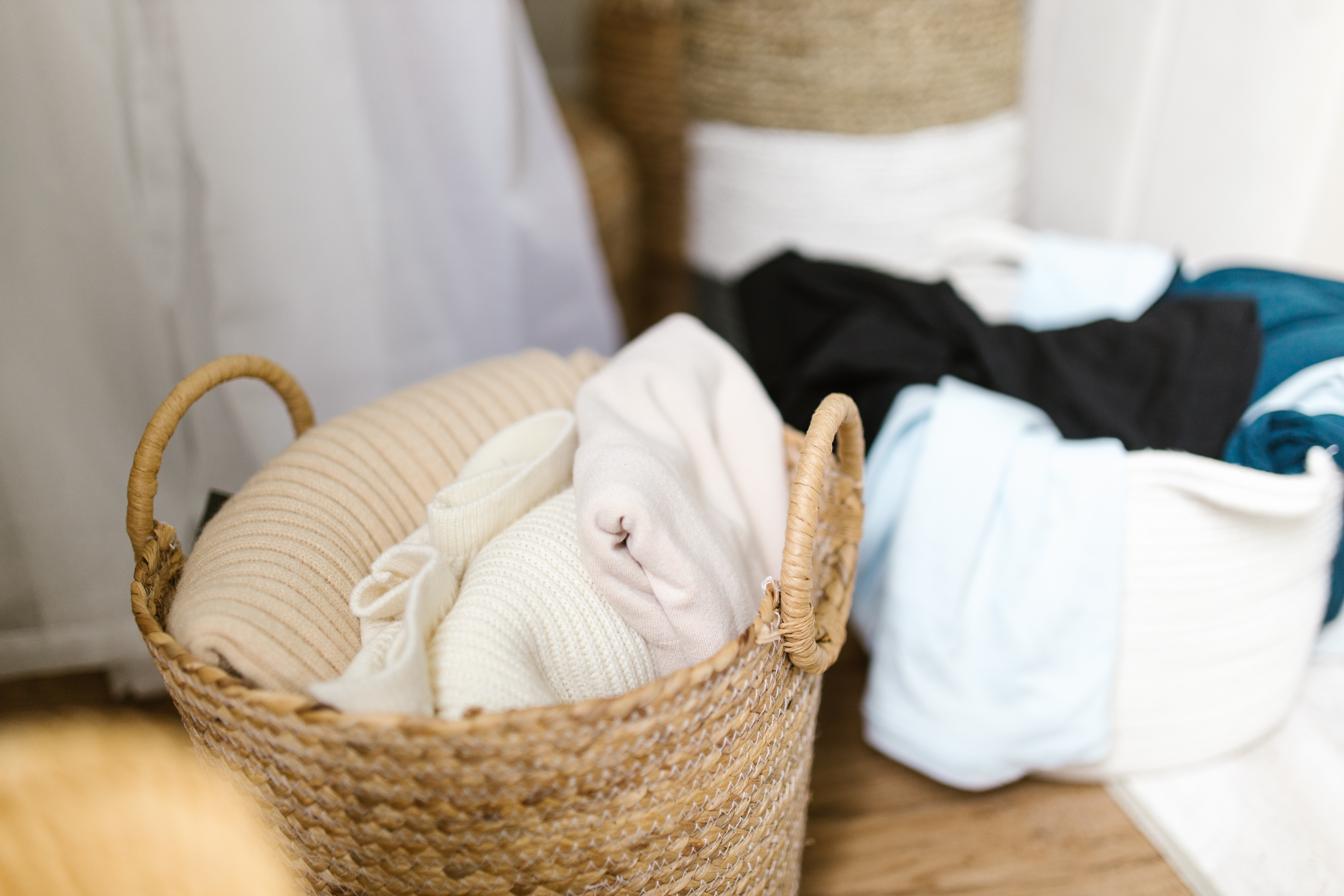 Laundry folded stock image