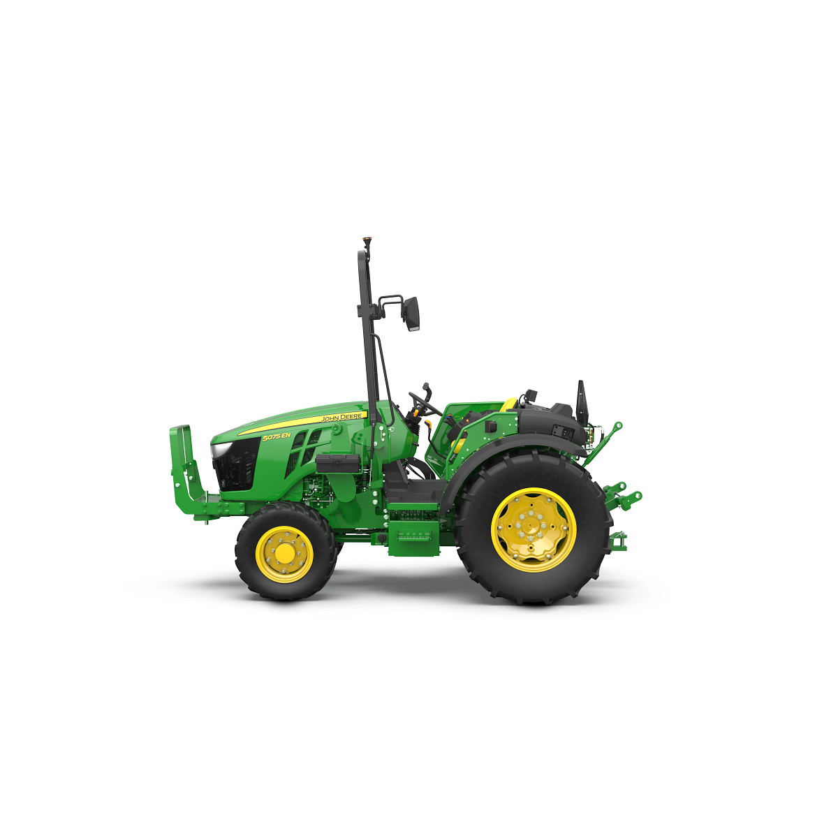 Studio image with left side view of 5075EN Open Operator Station tractor.