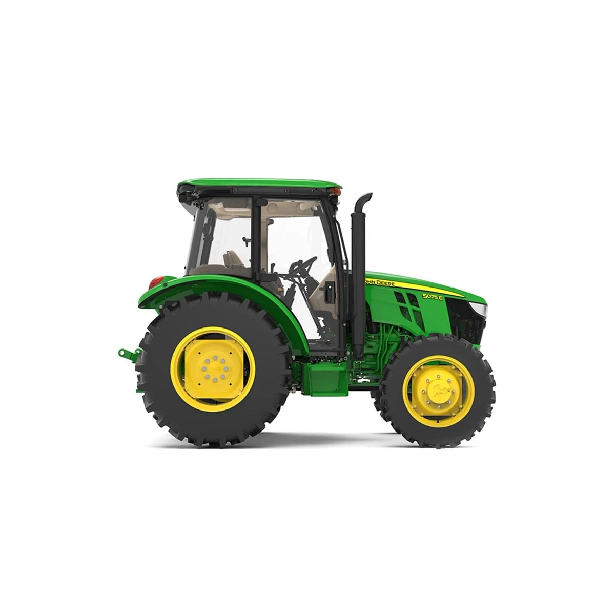 Studio image with a right view of a 5075E Utility Tractor