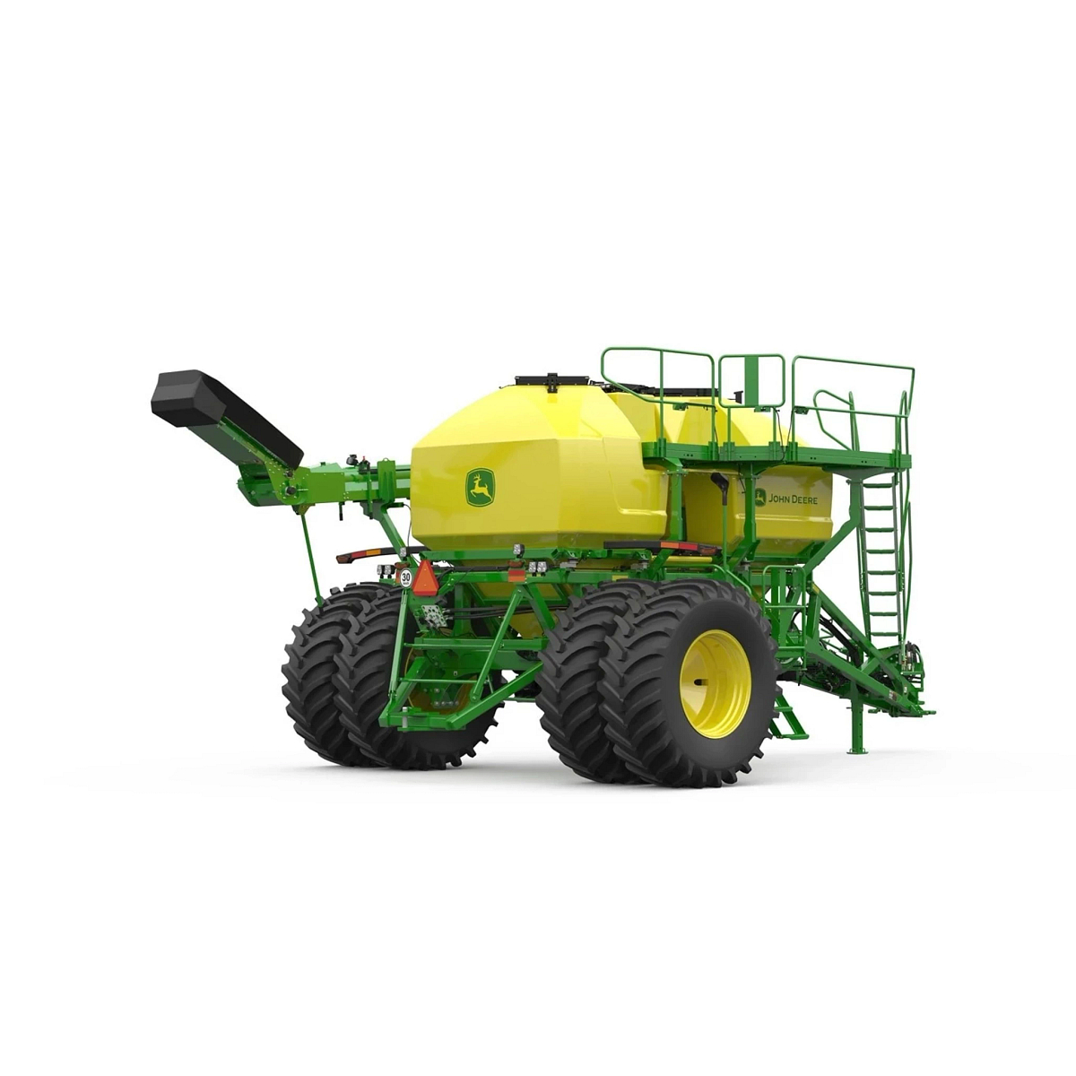Rear right studio view of a John Deere C400L Leading Air Cart