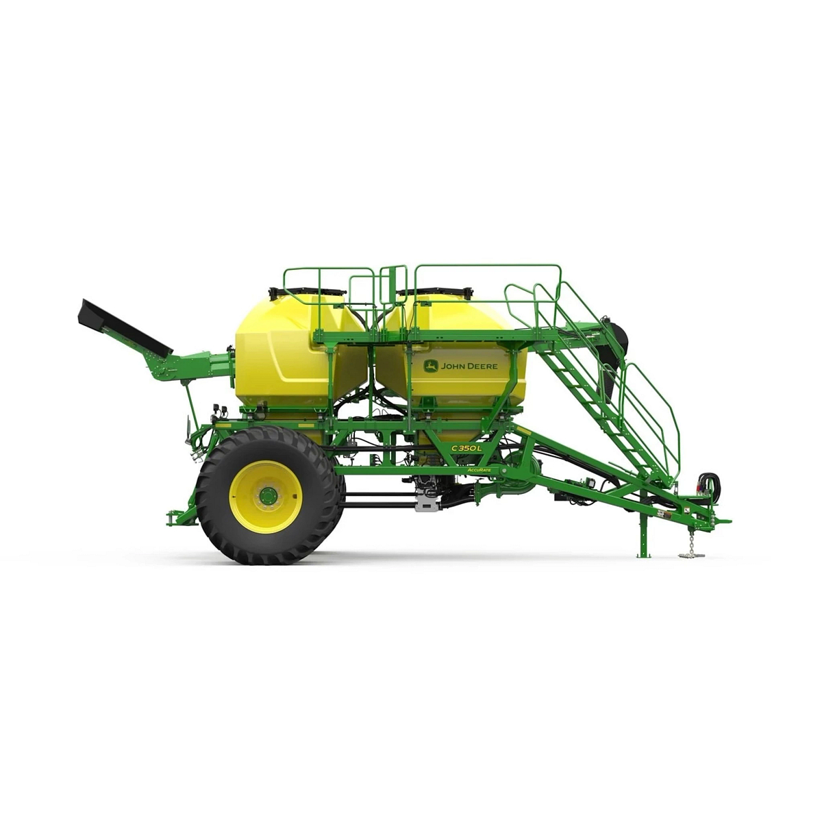 Right side studio view of a John Deere C350L Leading Air Cart